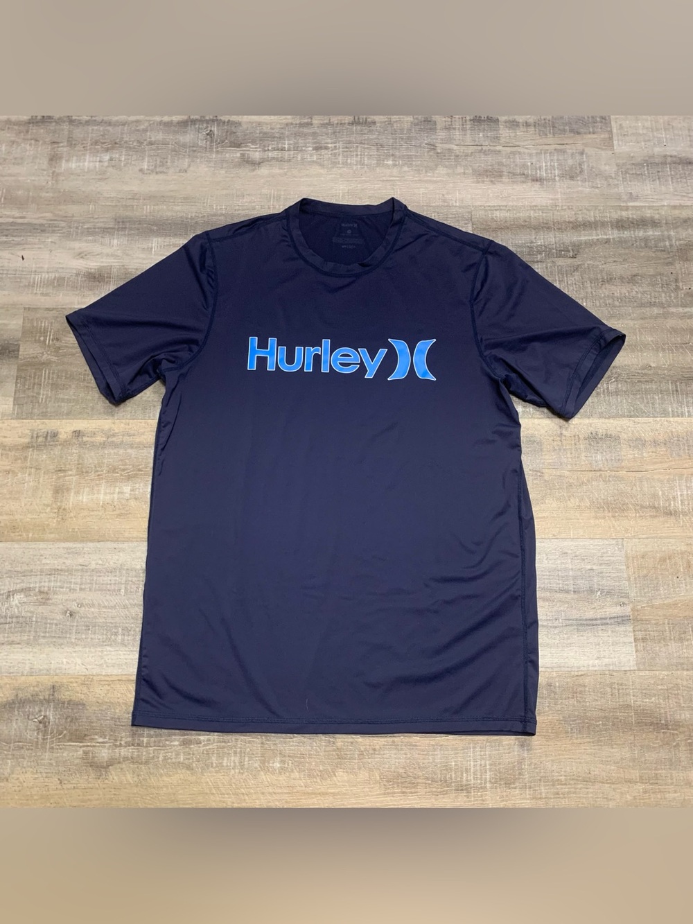 Hurley Men's XL Navy Blue UPF 50+ T-Shirt Beach Surf Rash Guard Top